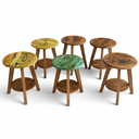 Sunburst Multicolor Side Tables