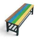 Multicolor Slatted Bench