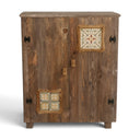Rustic Tile-Inlay Cabinet